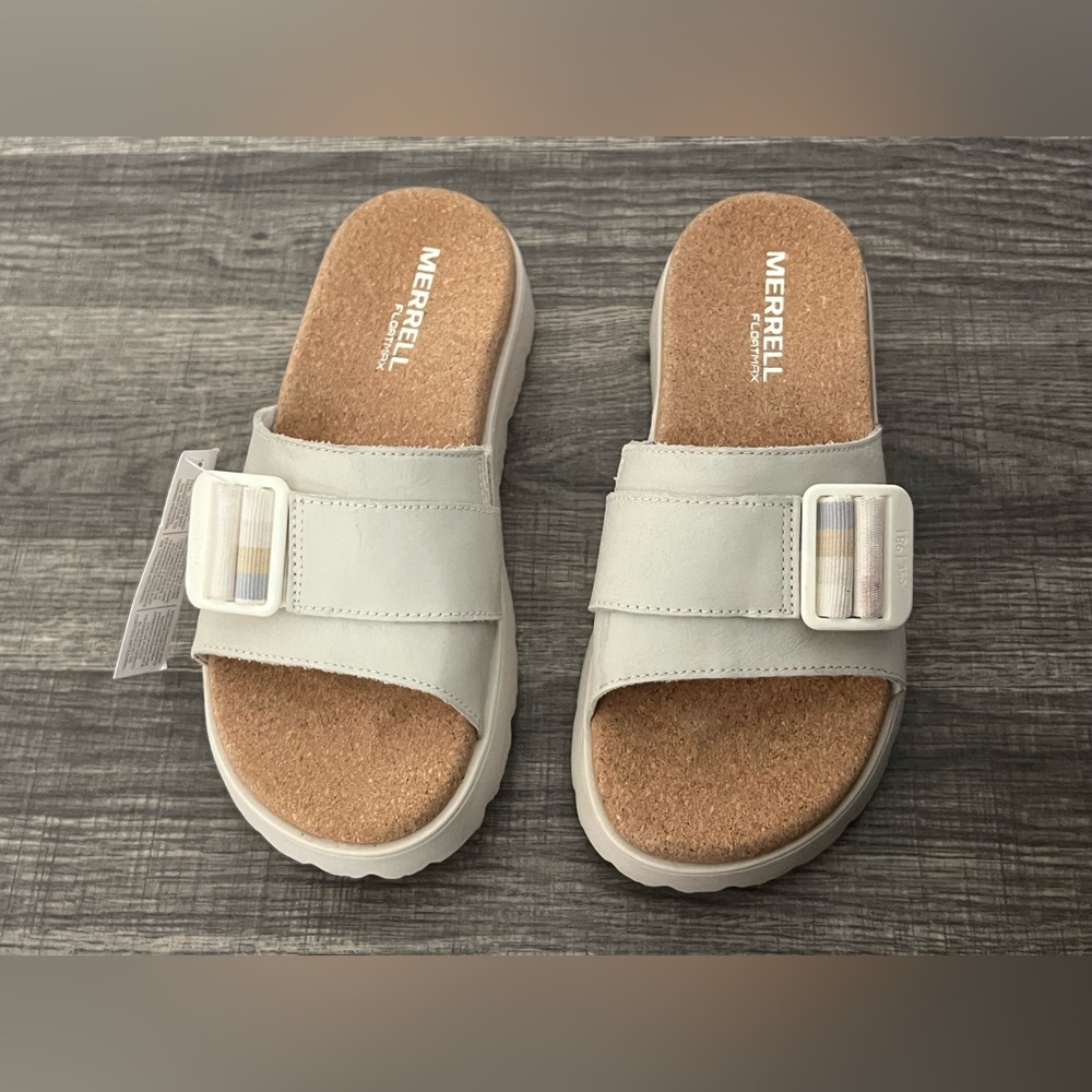 Merrell Women's Fleur Slide Sandal Chalk Color Size-5